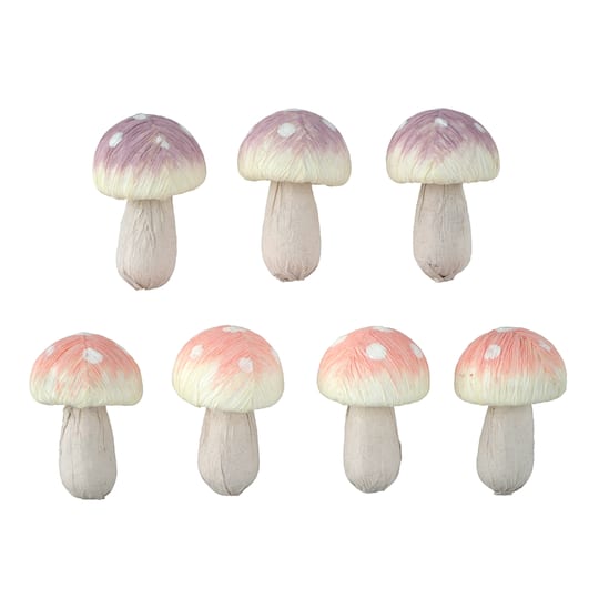 12 Packs: 7 ct. (84 total) 1.75" Pink & Purple Mixed Mushrooms by Ashland®